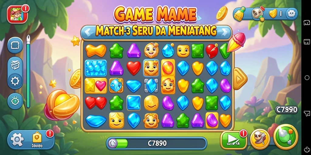 Tampilan permainan C7890 yang menakjubkan dan penuh warna.