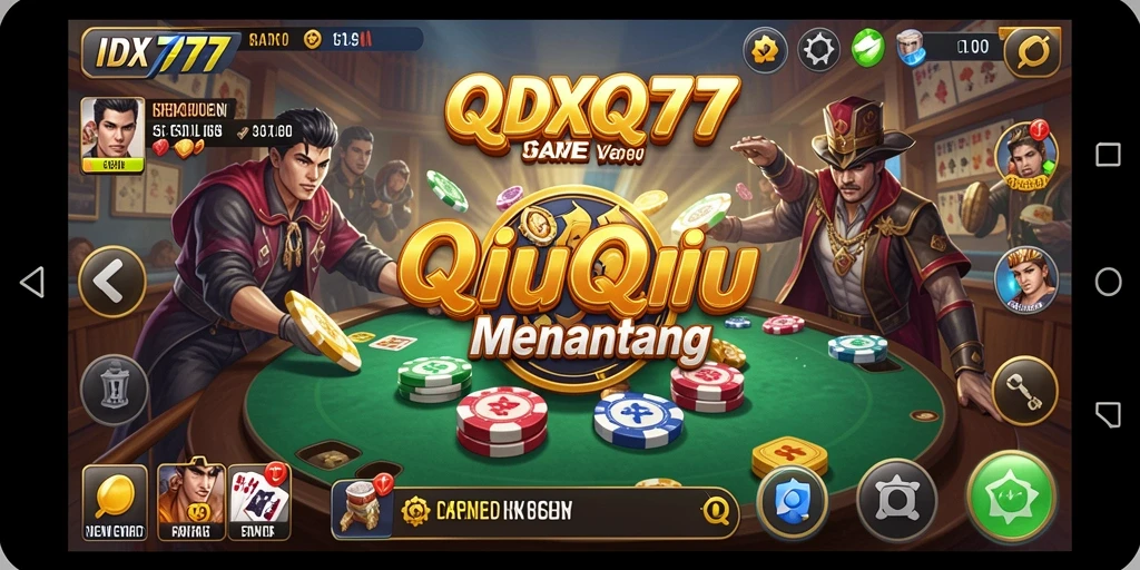 Screenshot gameplay IDX777 yang menampilkan serunya permainan QiuQiu.