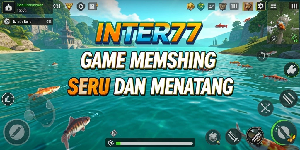 Tampilan gameplay memancing yang seru dan mendebarkan.