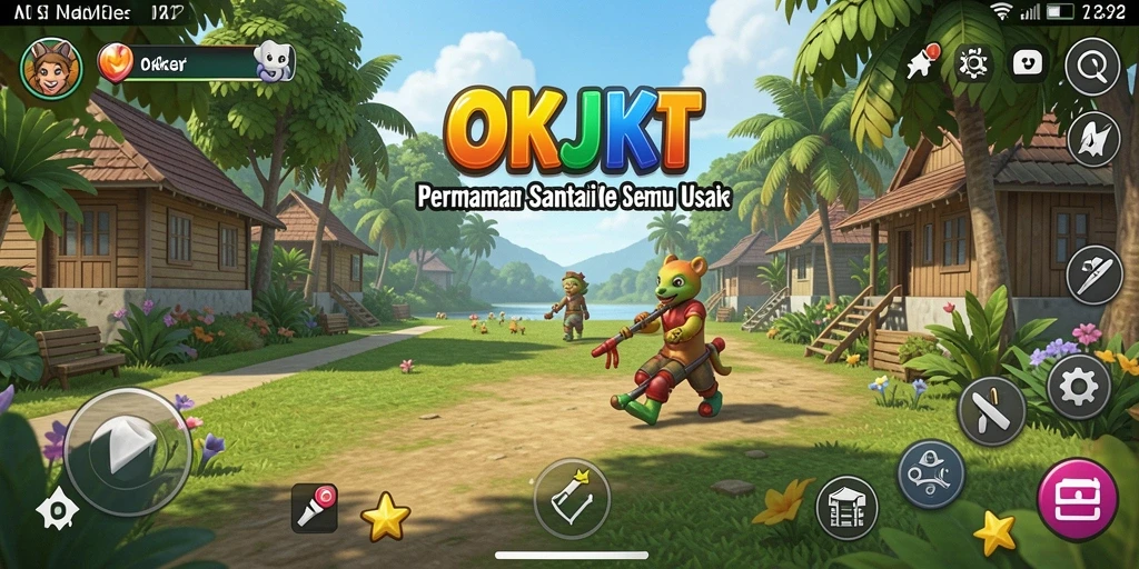 Tampilan gameplay santai dan menyenangkan dari OKJKT.