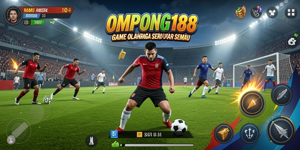 Screenshot OMPONG188 menunjukkan aksi seru dalam gameplay olahraga.