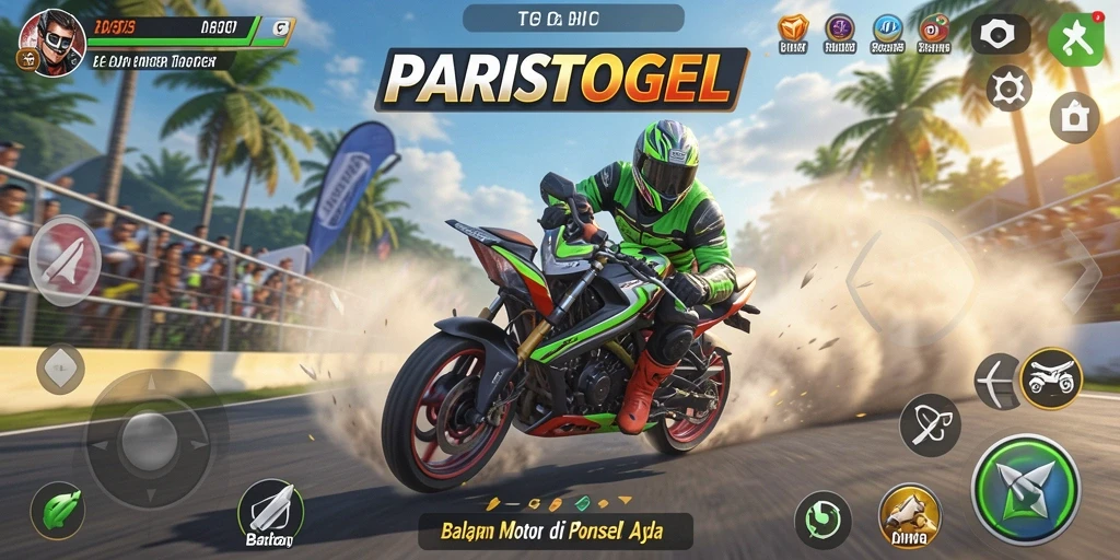 Tampilan mendebarkan dari aksi balapan motor di PARISTOGEL.
