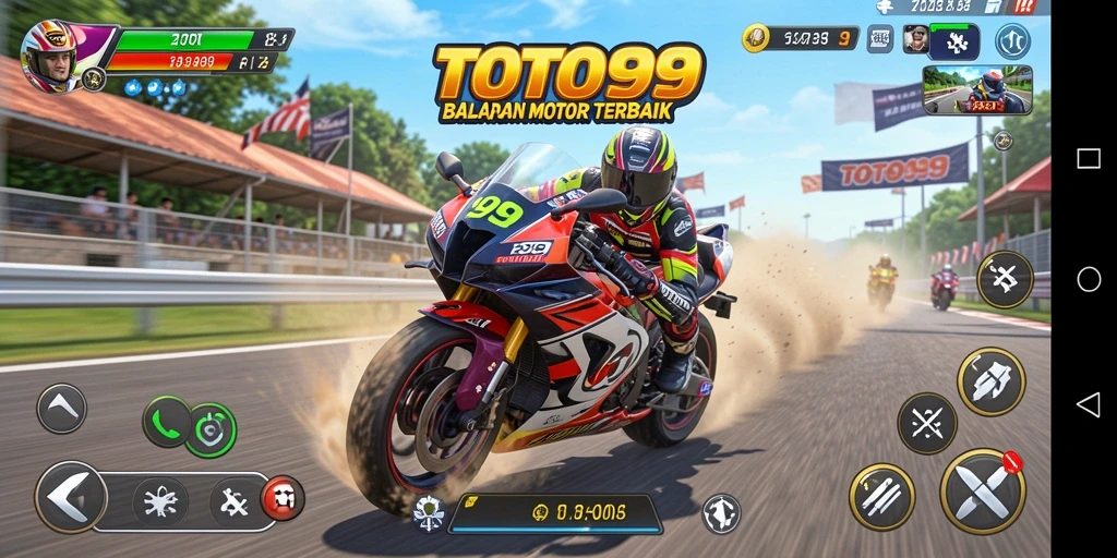 Gameplay TOTO99 dengan motor balap yang menegangkan.